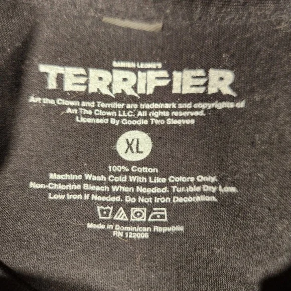 Terrifier Graphic T-Shirt Mens XL Black Excellent Art the Clown Horror Film Tee - Picture 4 of 7